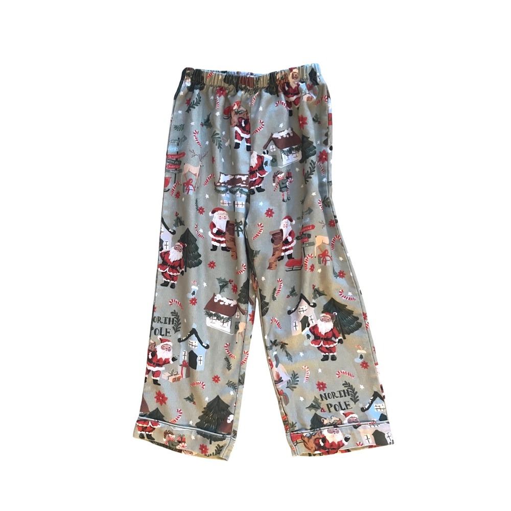 Pottery Barn Kids Candy Cane Village Flannel Pajama Bottoms- Size 6 - Picture 3 of 6